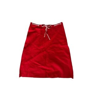 BCBG Max Azria Red A-Line Skirt with Ribbon Belt